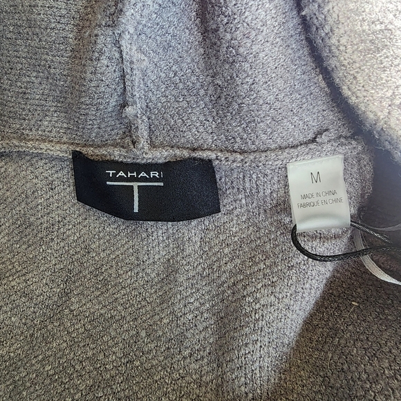NWT Tahari Viscose Blend Grey Duster Cardigan Sweater Soft Women's Medium M  New - Picture 5 of 9